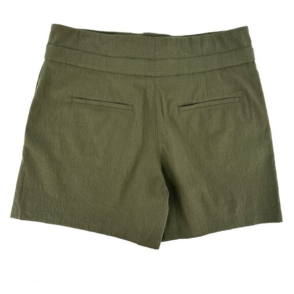NWT Rag & Bone Camille Belted Seersucker High Waist Shorts Olive Green Size 0 - Picture 6 of 10